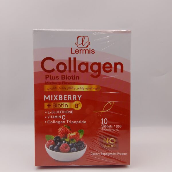 Collagen Plus Biotin Mix Berry Flavour 10 sachets(Lermis)