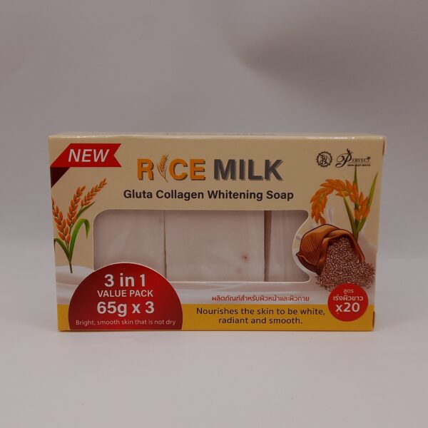 Rice Milk Gluta Collagen Whitening Soap 3in1(65gx3)