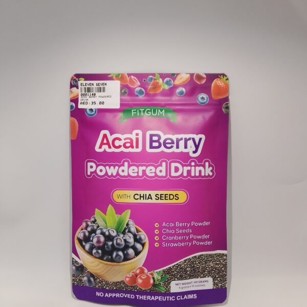 Fitgum Acai Berry Powdered Drink with Chia Seeds(10sachets)