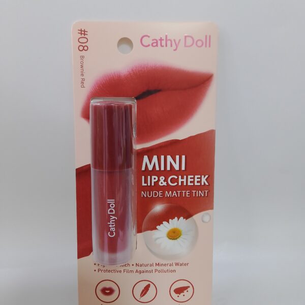 Mini Lip & Cheek Nude Matte Tint (#08  Brownie Red)