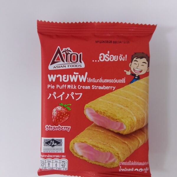 Pie Puff Milk Cream Strawberry